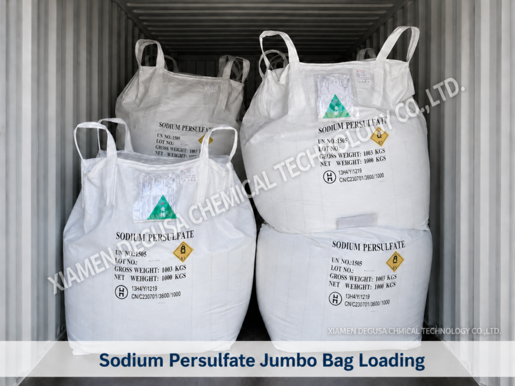 Jumbo bag container loading of sodium persulfate